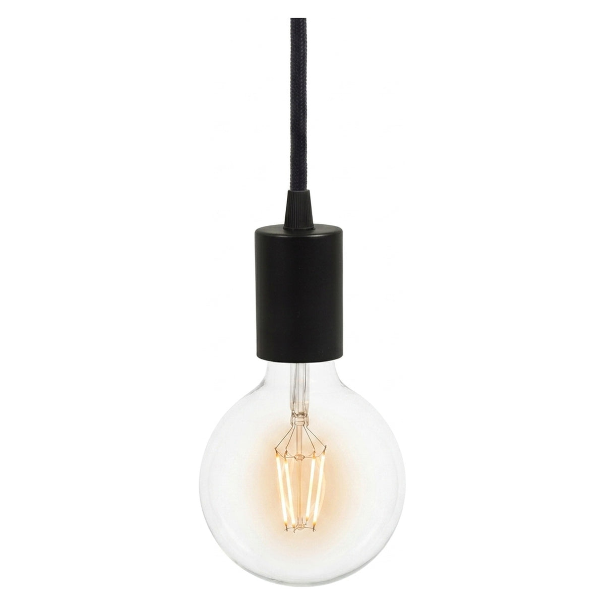 Douille E27 cylindrique en métal — Conique plastique / Noir