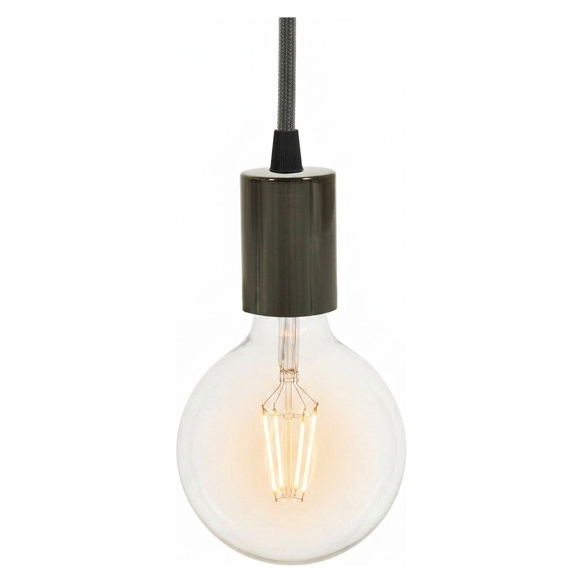Douille E27 cylindrique en métal — Conique plastique / Perle noire