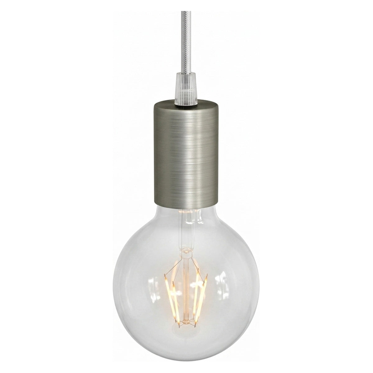 Douille E27 cylindrique en métal — Conique plastique / Titane satiné