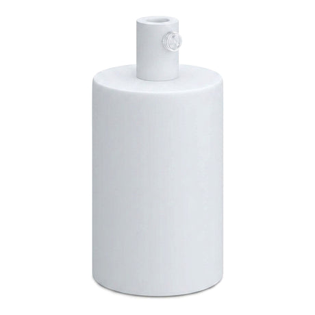 Douille E27 cylindrique en métal — Cylindrique métal / Blanc mat