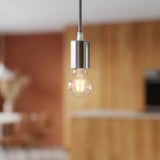 Douille E27 cylindrique en métal — Cylindrique métal / Chromé