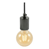 Douille E27 cylindrique en métal — Cylindrique métal / Perle noire