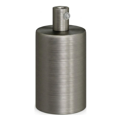 Douille E27 cylindrique en métal — Cylindrique métal / Titane satiné
