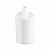 Kit douille E27 cylindrique en métal — serre-câble conique en plastique — blanc brillant — vue 1