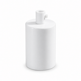 Kit douille E27 cylindrique en métal — serre-câble cylindrique — blanc brillant — vue 1