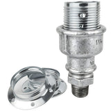 Kit douille E27 métal brillant argent sur raccord 1/2'' (15x21mm) mâle en fonte galvanisée