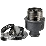 Kit douille E27 métal brillant noir sur raccord 1/2'' (15x21mm) femelle en fonte noire Eco