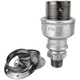 Kit douille E27 métal brillant noir sur raccord 1/2'' (15x21mm) mâle en fonte galvanisée