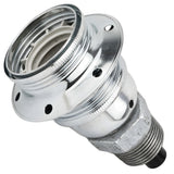 Kit douille E27 métal brillant argent sur raccord mâle en fonte galvanisée