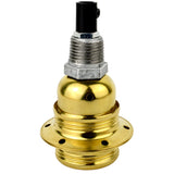 Kit douille E27 métal brillant laiton sur raccord 1/2'' (15x21mm) mâle en fonte galvanisée