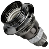 Kit douille E27 métal brillant noir sur raccord mâle en fonte galvanisée