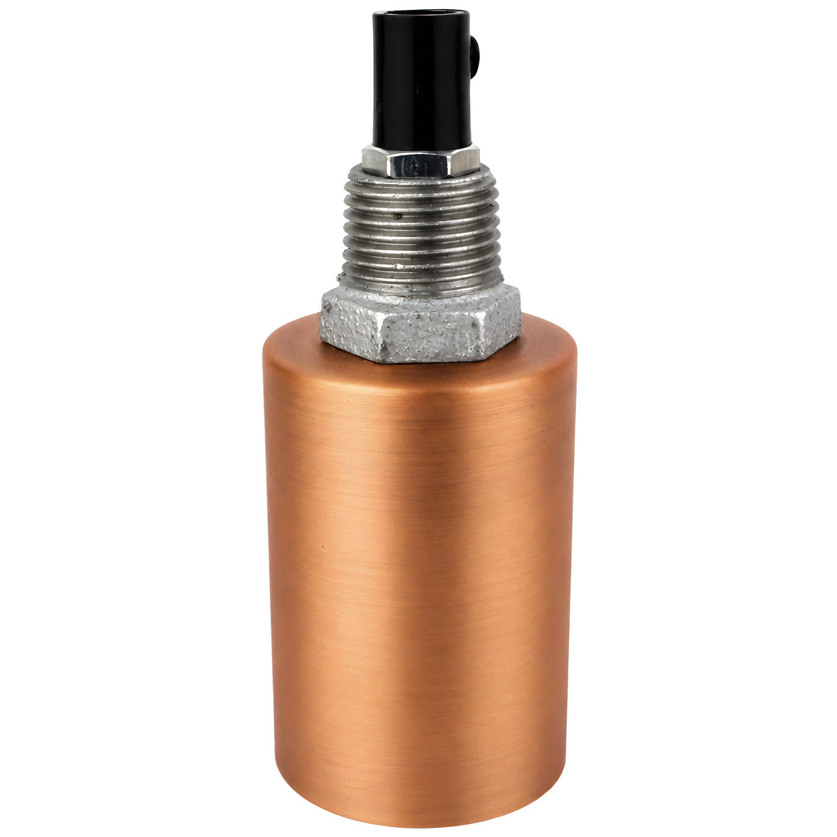 Kit douille E27 métal lisse cuivre sur raccord 1/2'' (15x21mm) mâle en fonte galvanisée