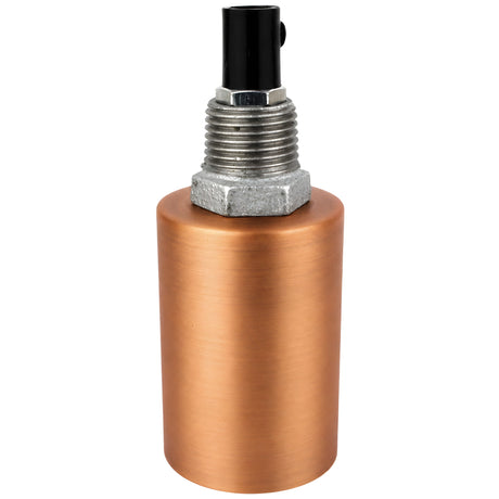 Kit douille E27 métal lisse cuivre sur raccord 1/2'' (15x21mm) mâle en fonte galvanisée