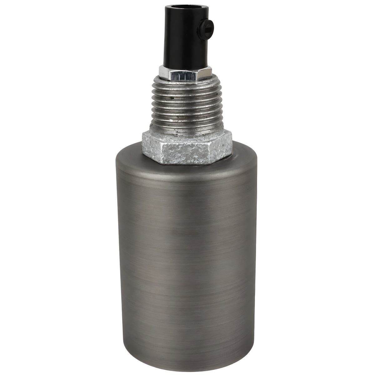 Kit douille E27 métal lisse gris sur raccord 1/2'' (15x21mm) mâle en fonte galvanisée