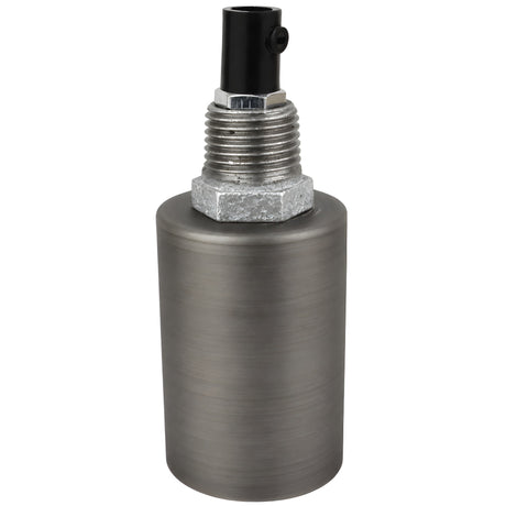 Kit douille E27 métal lisse gris sur raccord 1/2'' (15x21mm) mâle en fonte galvanisée