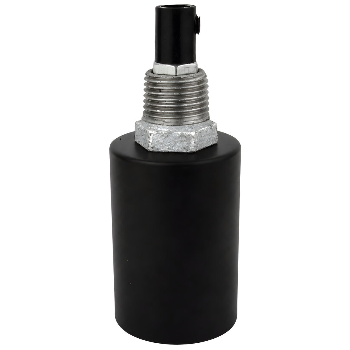 Kit douille E27 métal lisse noir sur raccord 1/2'' (15x21mm) mâle en fonte galvanisée