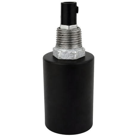 Kit douille E27 métal lisse noir sur raccord 1/2'' (15x21mm) mâle en fonte galvanisée