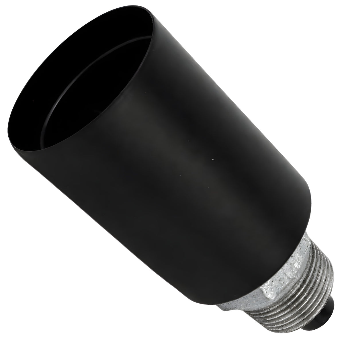 Kit douille E27 métal lisse noir sur raccord mâle en fonte galvanisée