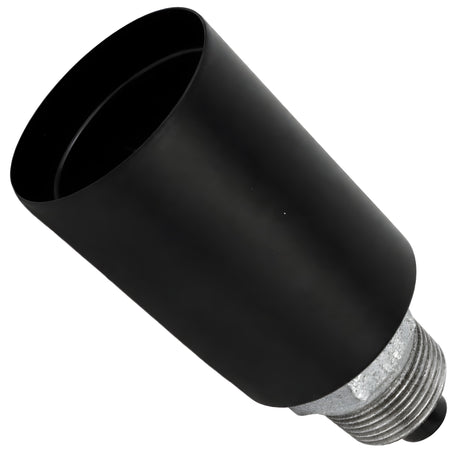 Kit douille E27 métal lisse noir sur raccord mâle en fonte galvanisée
