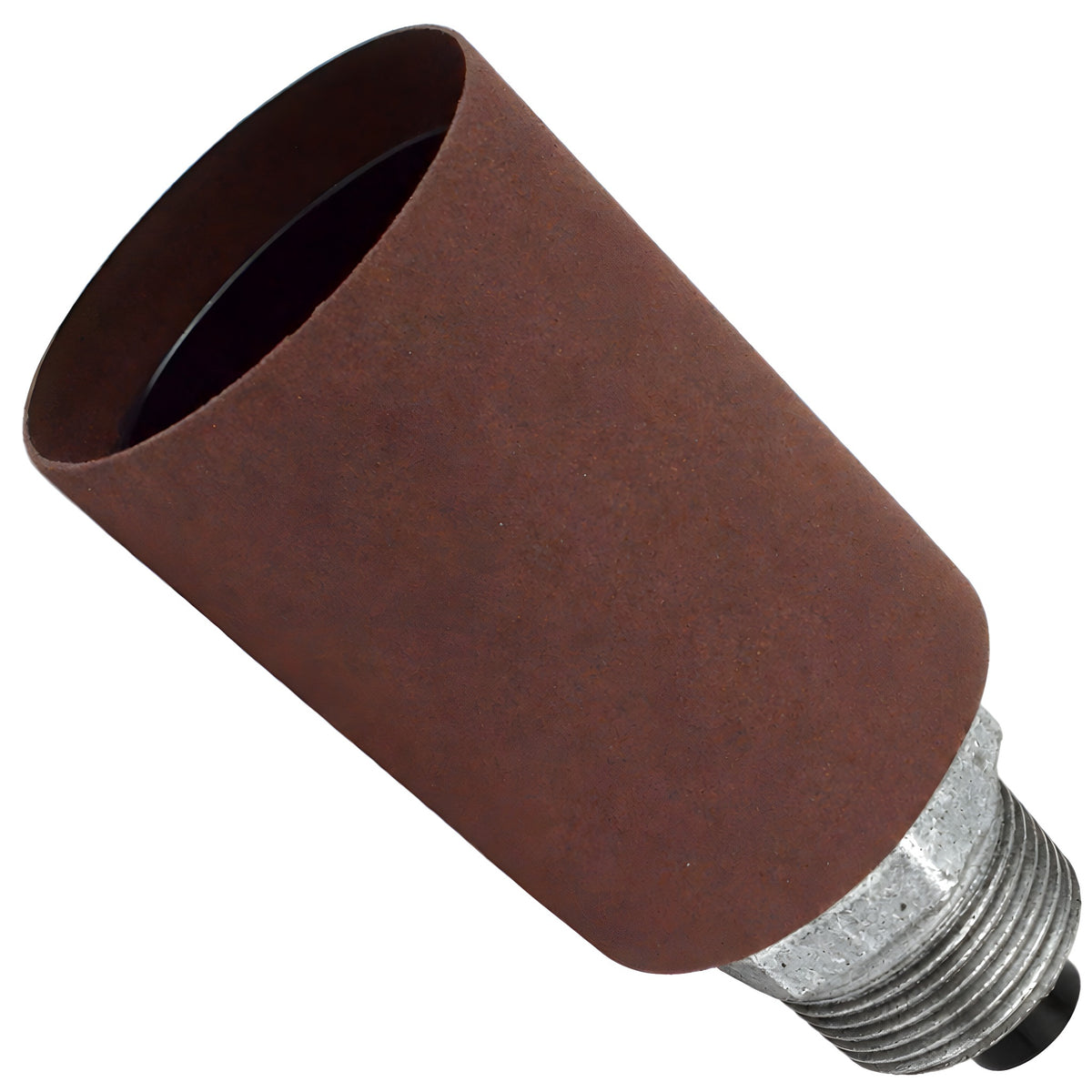 Kit douille E27 métal lisse rouille sur raccord mâle en fonte galvanisée