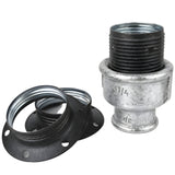 Kit douille E27 métal mat gris sur raccord femelle en fonte galvanisée
