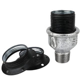 Kit douille E27 métal mat gris sur raccord mâle en fonte galvanisée