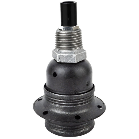 Kit douille E27 métal mat gris sur raccord 1/2'' (15x21mm) mâle en fonte galvanisée