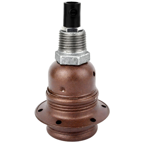Kit douille E27 métal mat rouille sur raccord 1/2'' (15x21mm) mâle en fonte galvanisée