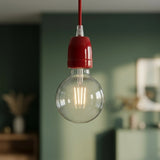 Douille E27 en porcelaine — Rouge
