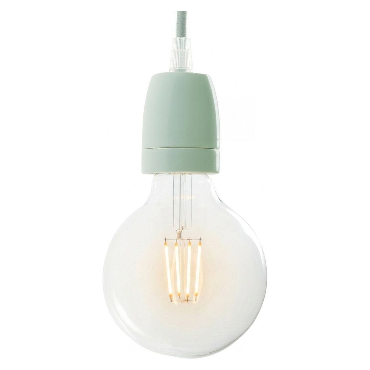 Douille E27 en porcelaine — Vert sauge