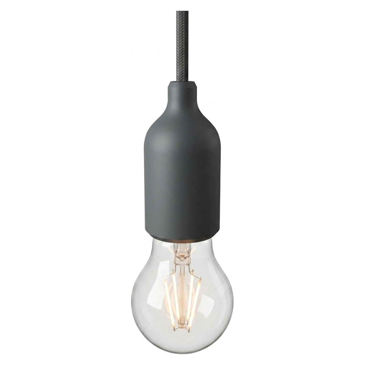 Douille E27 en silicone avec serre-câble dissimulé — Gris