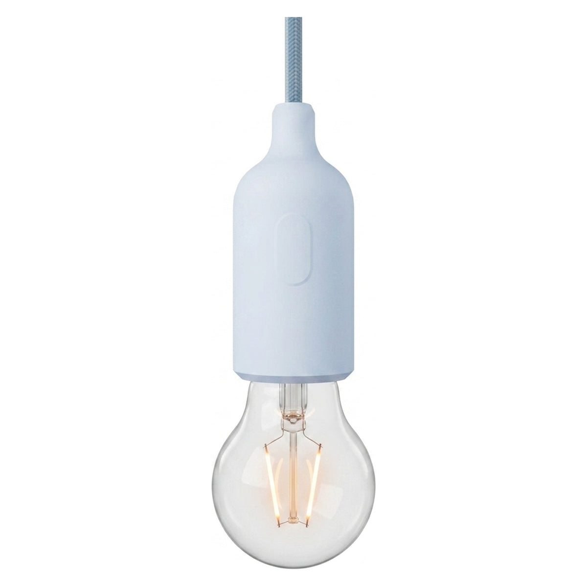 Douille E27 en silicone avec interrupteur — Bleu ciel