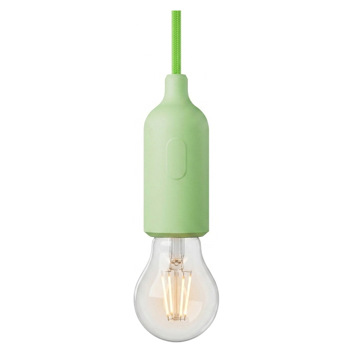 Douille E27 en silicone avec interrupteur — Vert prairie
