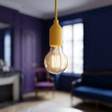 Douille E27 en silicone avec serre-câble dissimulé — Jaune