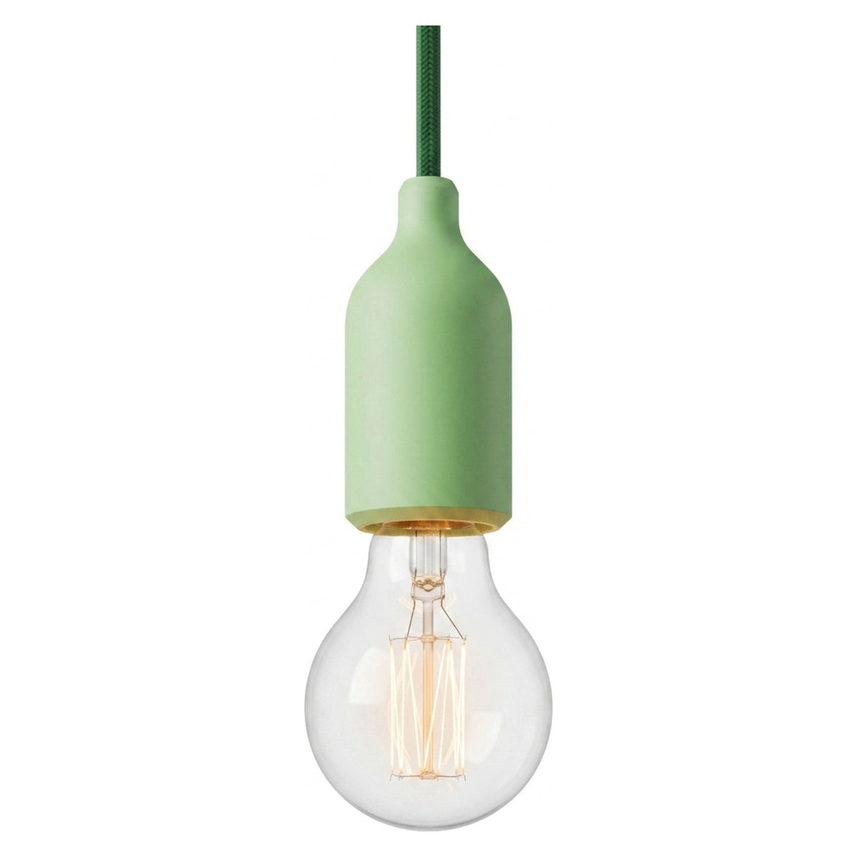 Douille E27 en silicone avec serre-câble dissimulé — Vert prairie