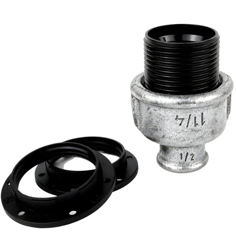 Kit douille E27 bakélite sur raccord 1/2'' (15x21mm) femelle en fonte galvanisée