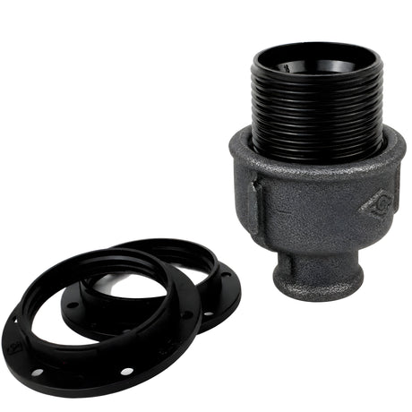 Kit douille E27 bakélite sur raccord 1/2'' (15x21mm) femelle en fonte noire Eco