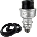 Kit douille E27 bakélite sur raccord 1/2'' (15x21mm) mâle en fonte galvanisée