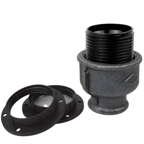 Kit douille E27 bakélite sur raccord femelle en fonte noire Eco