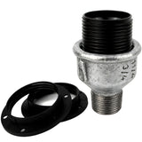 Kit douille E27 bakélite sur raccord mâle en fonte galvanisée
