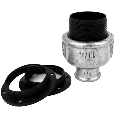 Kit douille E27 thermoplastique sur raccord 1/2'' (15x21mm) femelle en fonte galvanisée