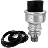 Kit douille E27 thermoplastique sur raccord 1/2'' (15x21mm) mâle en fonte galvanisée