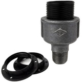 Kit douille E27 thermoplastique sur raccord 1/2'' (15x21mm) mâle en fonte noire Eco