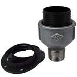 Kit douille E27 thermoplastique sur raccord mâle en fonte noire Eco