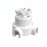 Kit interrupteur va-et-vient à bouton et socle en porcelaine — Blanc / Blanc / 2 sorties