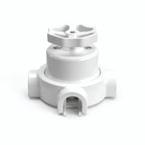 Kit interrupteur va-et-vient à bouton et socle en porcelaine — Blanc / Blanc / 3 sorties