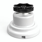 Kit interrupteur va-et-vient à bouton et socle en porcelaine — Blanc / Noir / Plat Ø 100 mm