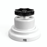 Kit interrupteur va-et-vient à bouton et socle en porcelaine — Blanc / Noir / Plat Ø 100 mm