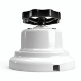Kit interrupteur va-et-vient à bouton et socle en porcelaine — Blanc / Noir / Plat Ø 100 mm