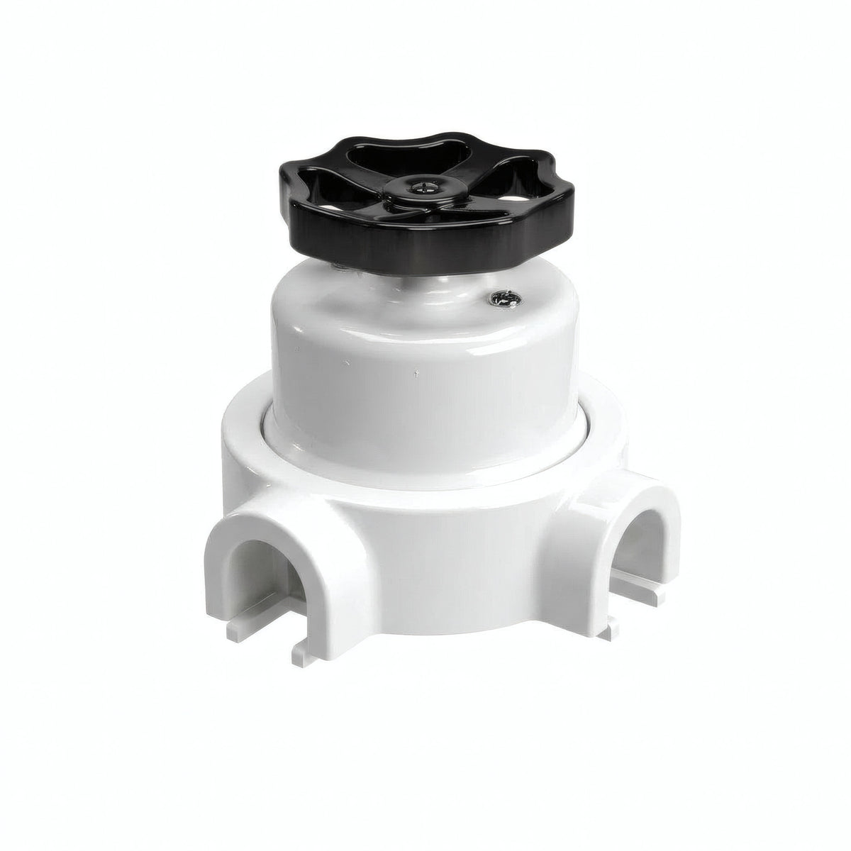 Kit interrupteur va-et-vient à bouton et socle en porcelaine — Blanc / Noir / 2 sorties
